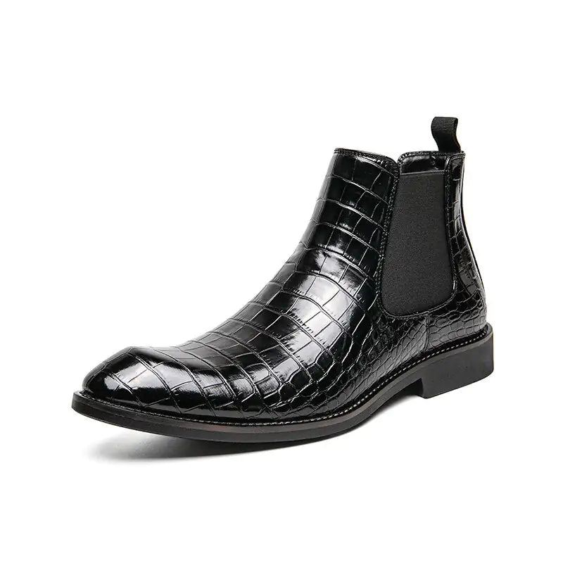 The Croci Unique Crocodile Pattern Leather Boots